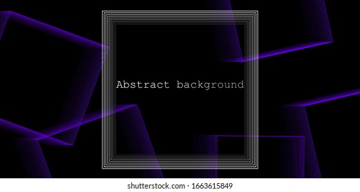Abstrakter Hintergrund, dunkler Stil. Geometrisch. Lineares Muster. Schwarzer Hintergrund. Horizontale Vorlage für Banner, Cover, Landing Page, Präsentation. Titel.