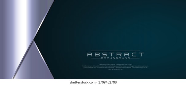 Abstract background dark tosca and silver luxury modern design