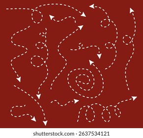 Abstract background with dash arrows going down, right, up. Vector illustration. Abstract background with black paper arrows. 