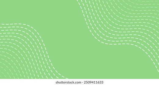 Abstract background with dashes and waves. Medium banner size. Element for design. Vector background for brochure, booklet, flyer, poster. Green gradient