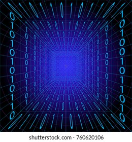 Abstract background with data matrix  against a dark background. For a packaging printing and shirts