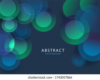 Abstract Background Decorated with Blue and Green Circle Shapes.