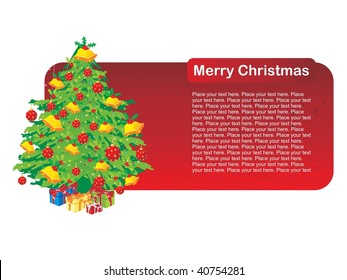 abstract background with decorated christmas tree