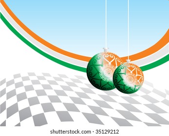 abstract background with decorated hanging ball, stripes