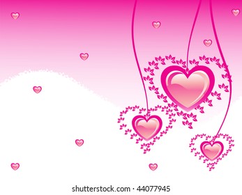 abstract background with decorated hanging heart