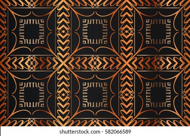 abstract background decoration decorative element geometric shapes of squares and font monograph in gold