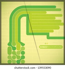 Abstract background with decorative elements on brick wall