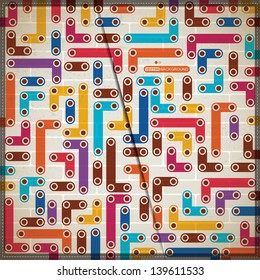 Abstract background with decorative elements on brick wall