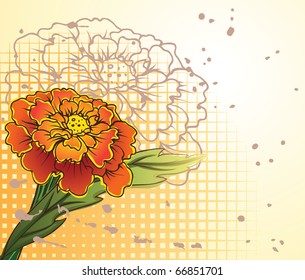 abstract background with decorative flowers