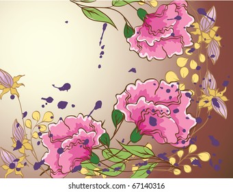 abstract background with decorative flowers
