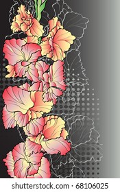 abstract background with decorative flowers