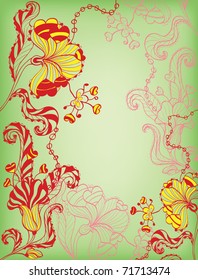 abstract background with decorative flowers