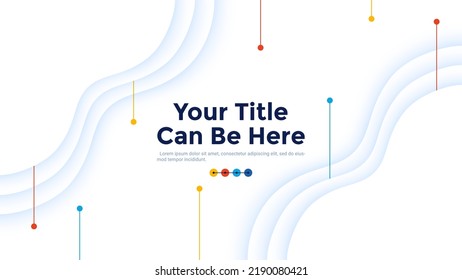 Abstract background or decorative frame with paper white curve elements and colorful dots. Modern flat design template with place for text. Simple clean vector illustration for business presentation.