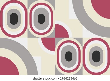 Abstract background with decorative geometric shapes combined with light brown, ash, magenta colors gives a classic retro feel.