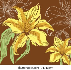 abstract background with decorative lily