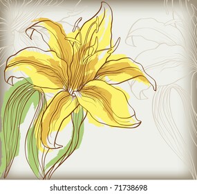 abstract background with decorative lily