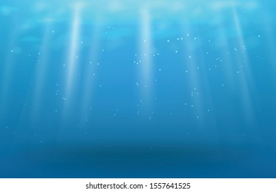 abstract background of deep blue underwater and light ray 