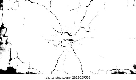 Abstract background with deep fractures and dripping paint effect. Weathered cement background featuring dark ink paint runs