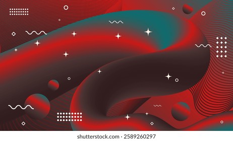Abstract background of deep red color palette. Flowing element trend design. Magazine, leaflet, billboard, sale, banner, flyer, background. Eps 10