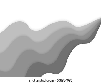 Abstract background. Deepening voluminous objects, from wavy colored lines