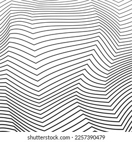 Abstract background with deformation lines. Texture with distorted waves. Vector illustration with 3d effect. 