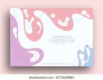 Abstract background with deformed shapes and lines. A simple color composition for posters, posters, banners, covers and creative design