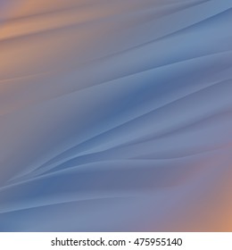 abstract background with delicate texture in blue and brown colors. Desert effect, organza texture in the form of crumpled tissue. waves background. Abstract gold background with smooth lines