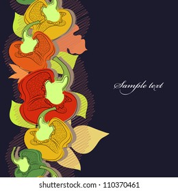 Abstract background with delicious  peppers, the gifts of nature