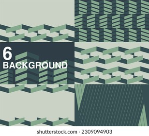 Abstract background design. 6 or multiple vector backgrounds illustration that can also be used as wallpaper. Vintage looking decorative shape based or elements based design.