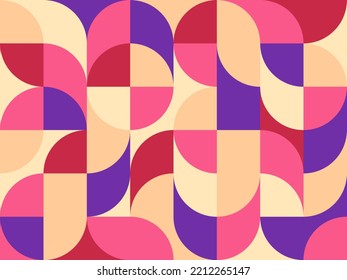 Abstract background design in Bauhaus style. Vector pattern with colorful punchy colors
