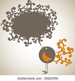 Abstract background design with birds. Vector Illustration