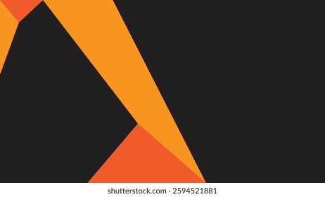 Abstract background design with black and orange color, simple black abstract background