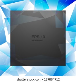 Abstract background design. Blue background with black frame for text