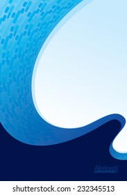 Abstract Background Design: Blue curve and swirl design. Vector illustration