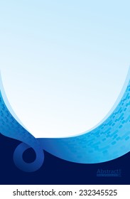 Abstract Background Design: Blue curve and swirl design. Vector illustration