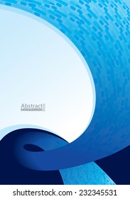 Abstract Background Design: Blue curve and swirl design. Vector illustration