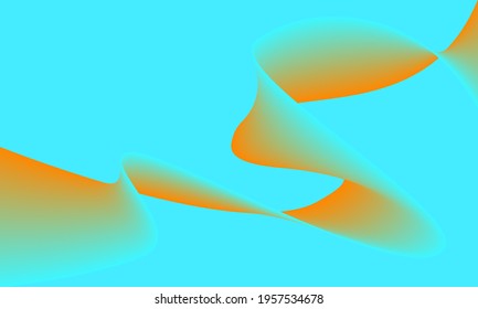 Abstract background design with blue and orange colors. with a 3d wave pattern.