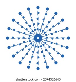 Abstract background design, blue round shapes on white background. 