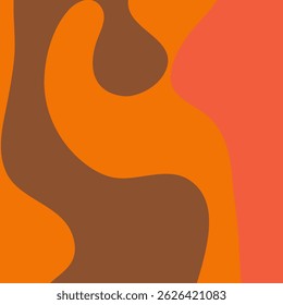Diseño de fondo Abstractas con un naranja brillante y una línea marrón central fuerte y gruesa. Enfocado, contrastante