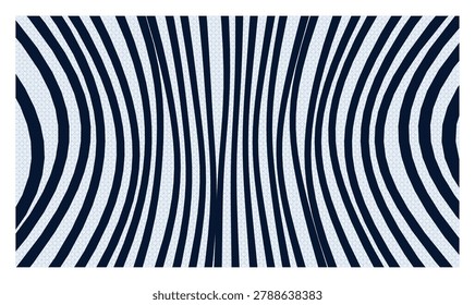 Abstract background design with bold curved vertical black stripes overlaying a fine light gray crosshatch grid pattern.