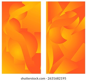 Abstract background for design with bright graphic element of fire flames on both sides of the compositions with blank space inside