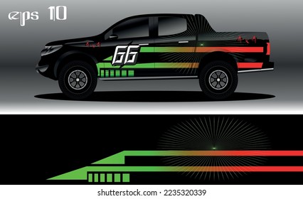 abstraktes Hintergrunddesign für Autoverpackungen von 4x4-LKW, Rallye, Van, Suv und andere Autos