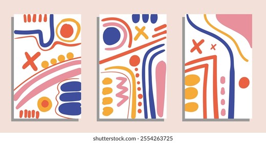 Abstract background design collection. Colorful modern design, printable poster, banner, template concept design. Vector illustration