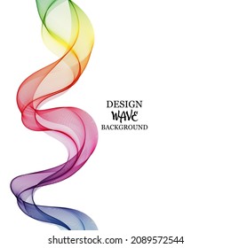 Abstract background design of colored vertical wavy lines transparent wave