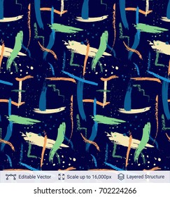 Abstract background design. Colorful brush strokes pattern and text block. Vector illustration.