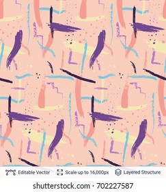 Abstract background design. Colorful brush strokes pattern and text block. Vector illustration.