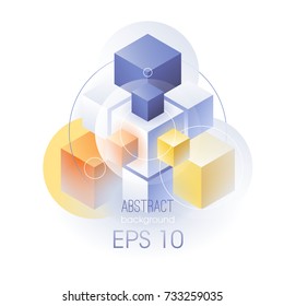 Abstract background design with colorful cubes elements