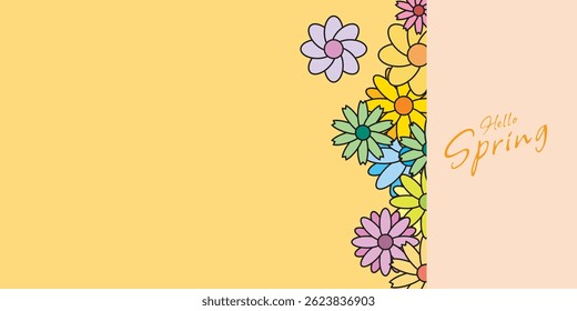 Abstract background design with colorful flower sprinkles, abstract background with flowers with spring theme
