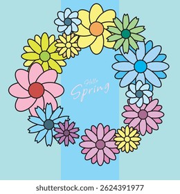 Abstract background design with colorful flower sprinkles, abstract background with flowers with spring theme