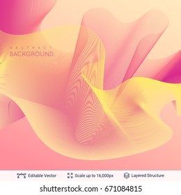 Abstract background design. Colorful waves on light backdrop. Vector illustration.